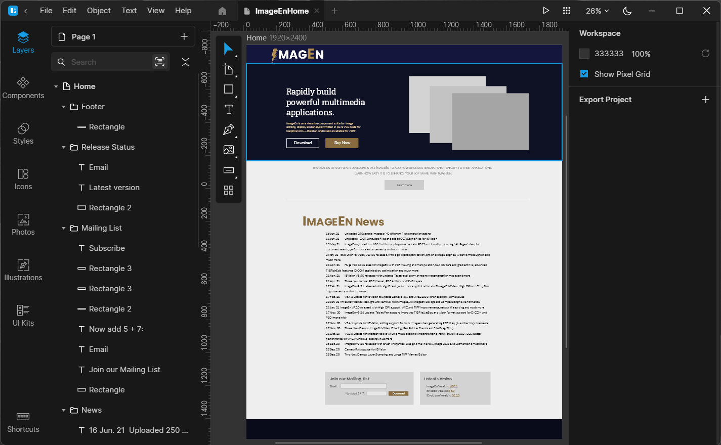 ImageEn website screenshot